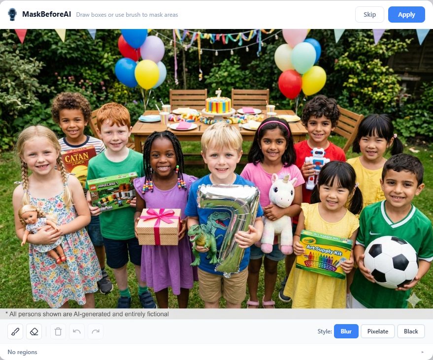 Birthday party before masking