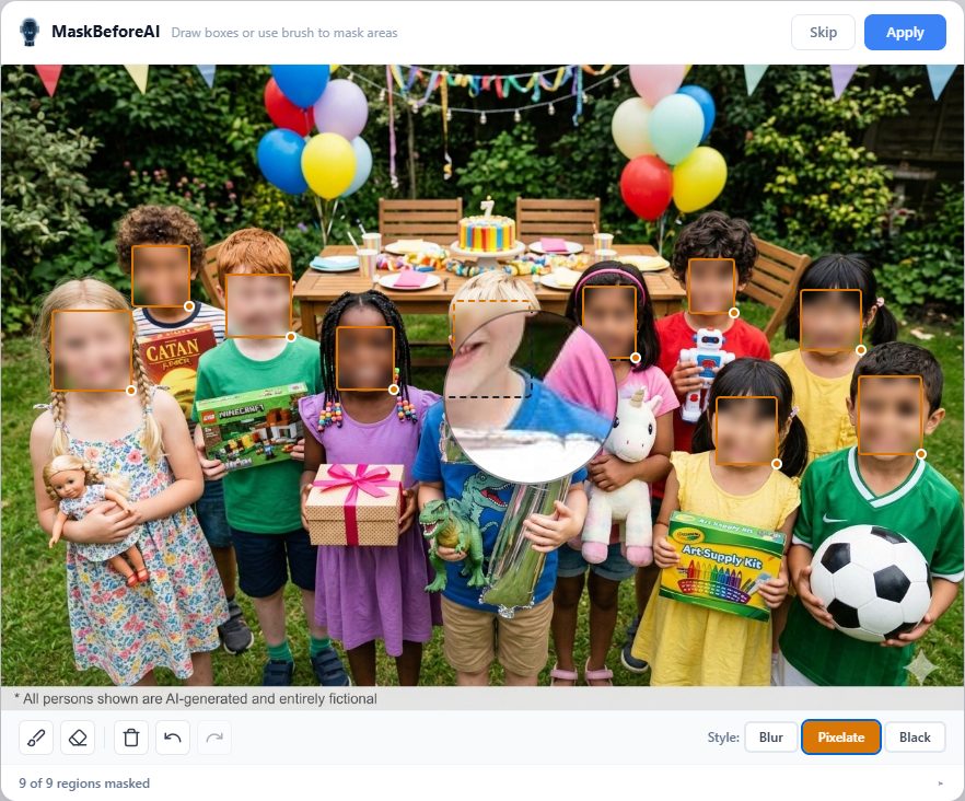 Birthday party after masking