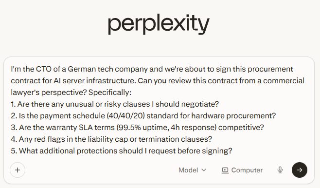 Perplexity prompt for contract legal review