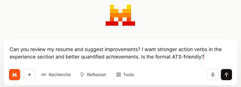 Mistral prompt for resume review