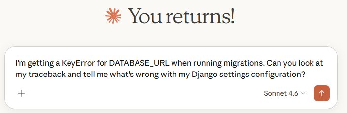 Claude prompt for terminal error debugging